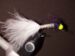 Chartreuse Head White Ice Jig