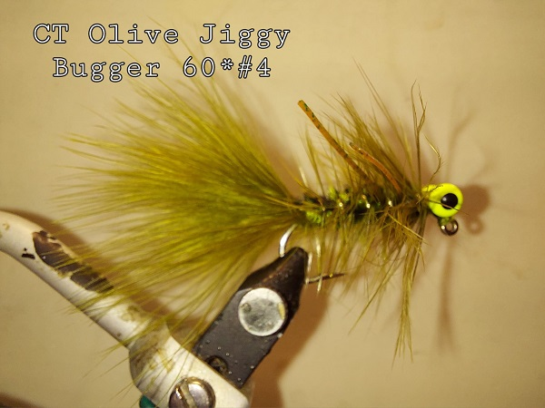 CT Olive Jiggy Bugger Size 4