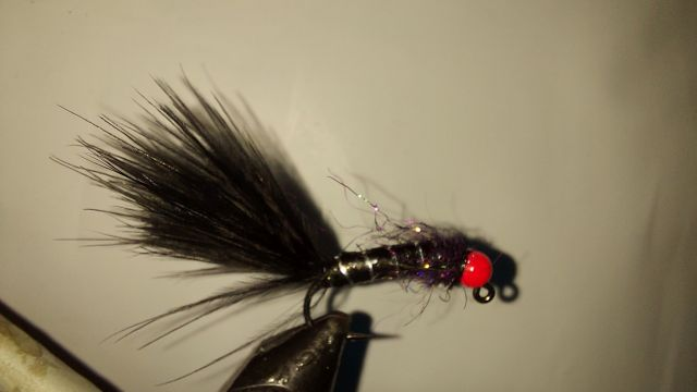 Hot Pink Head Black Ice Jig
