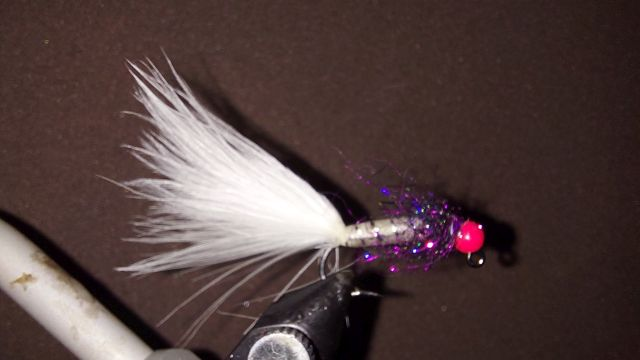 Hot Pink Head White Ice Jig