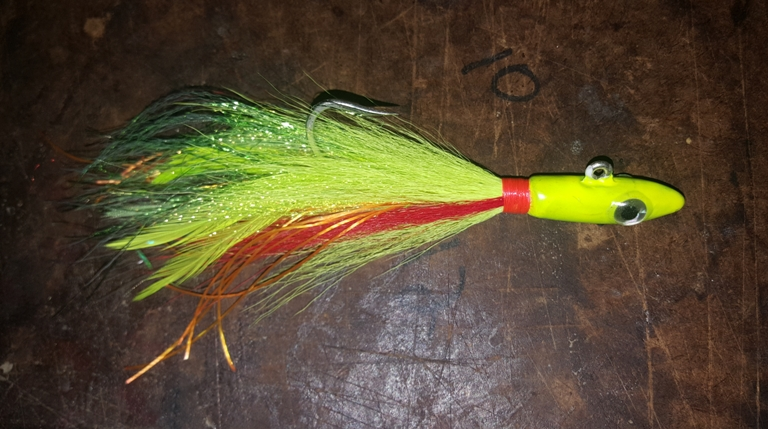 Hot Yellow UV 2 oz Size 7/0 Spearhead - Image 2