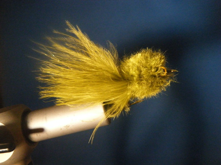 Olive Marabou Tad Pole Size 4