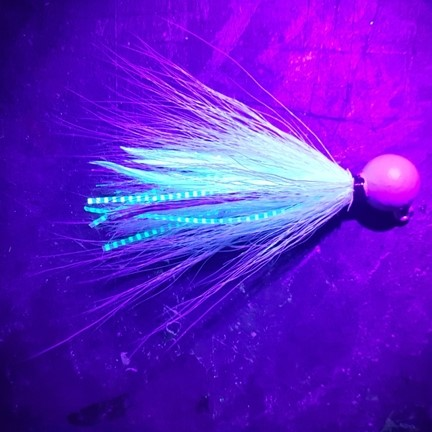 White 5/8 oz Gumball Jig Size 1/0 - Image 2